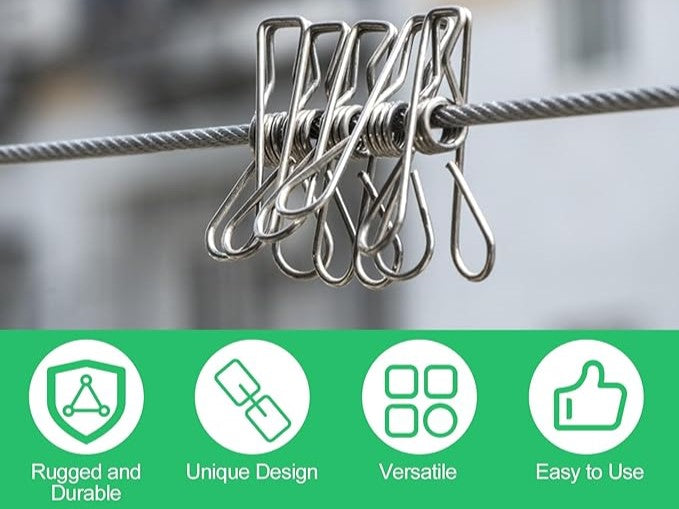 Molas para Roupa em Aço Inoxidável (Pack 5 unidades)